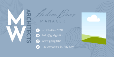 Customizable Modern Bold Initials Design Email Signature Template for Canva - Small Business Branding, pale blue