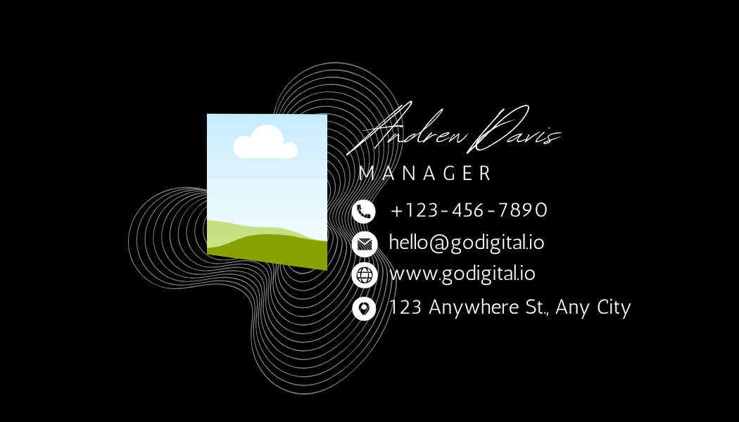 Customizable Modern Bold Initials Design Business Card Template for Canva - Small Business Branding, black back design