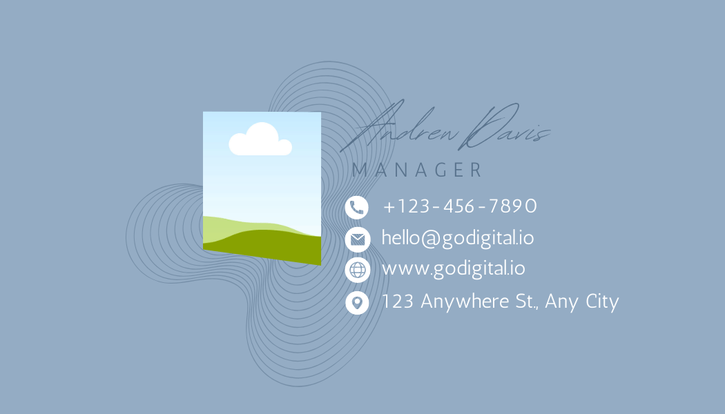 Customizable Modern Bold Initials Design Business Card Template for Canva - Small Business Branding, pale blue back design