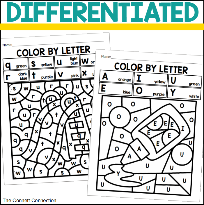 Back to School Alphabet Color by Code Worksheets