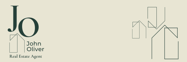 Customizable Modern, minimalist initials with house motif Email Header Template for Canva - Small Business Branding, beige