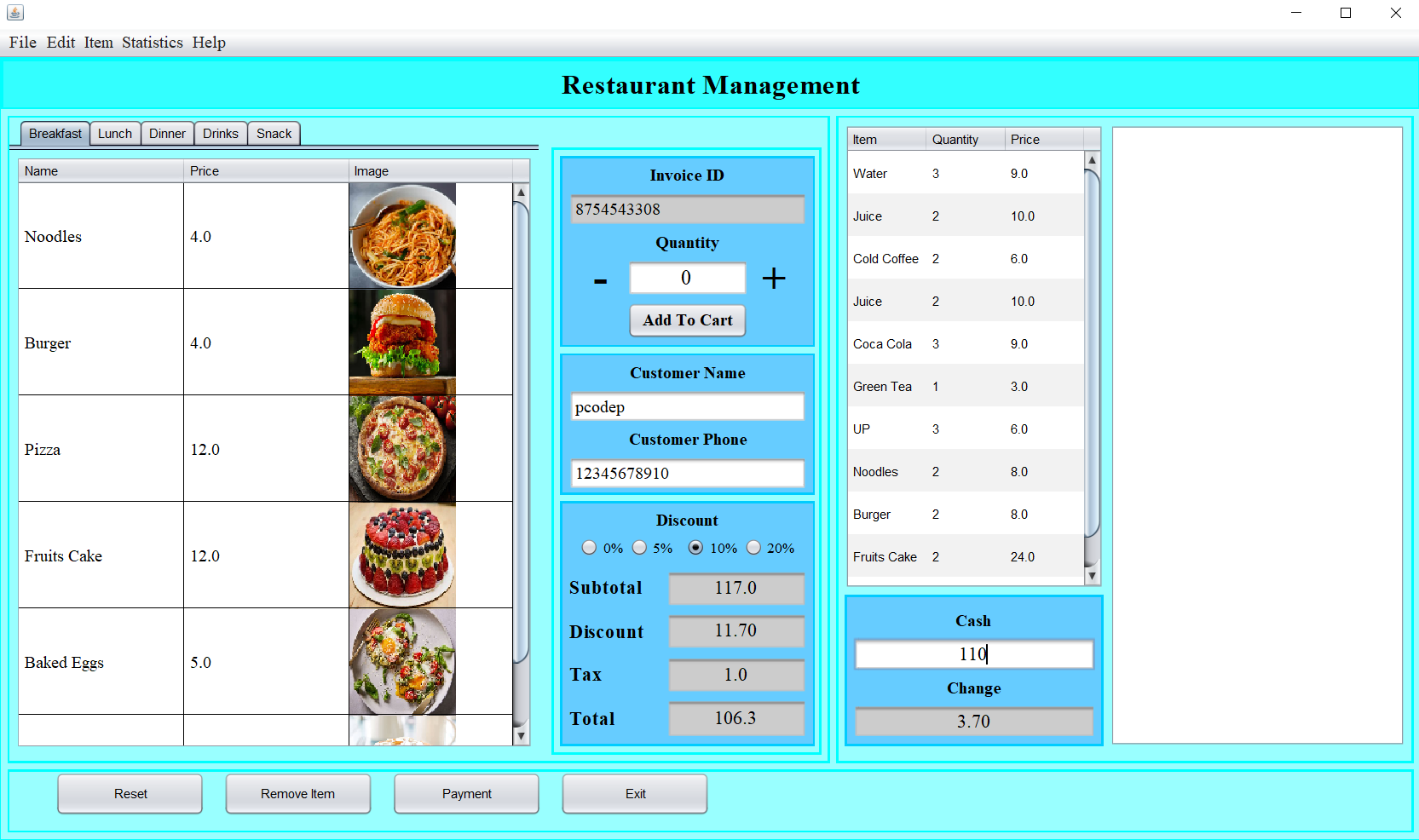 Restaurant Management in Java - Payhip