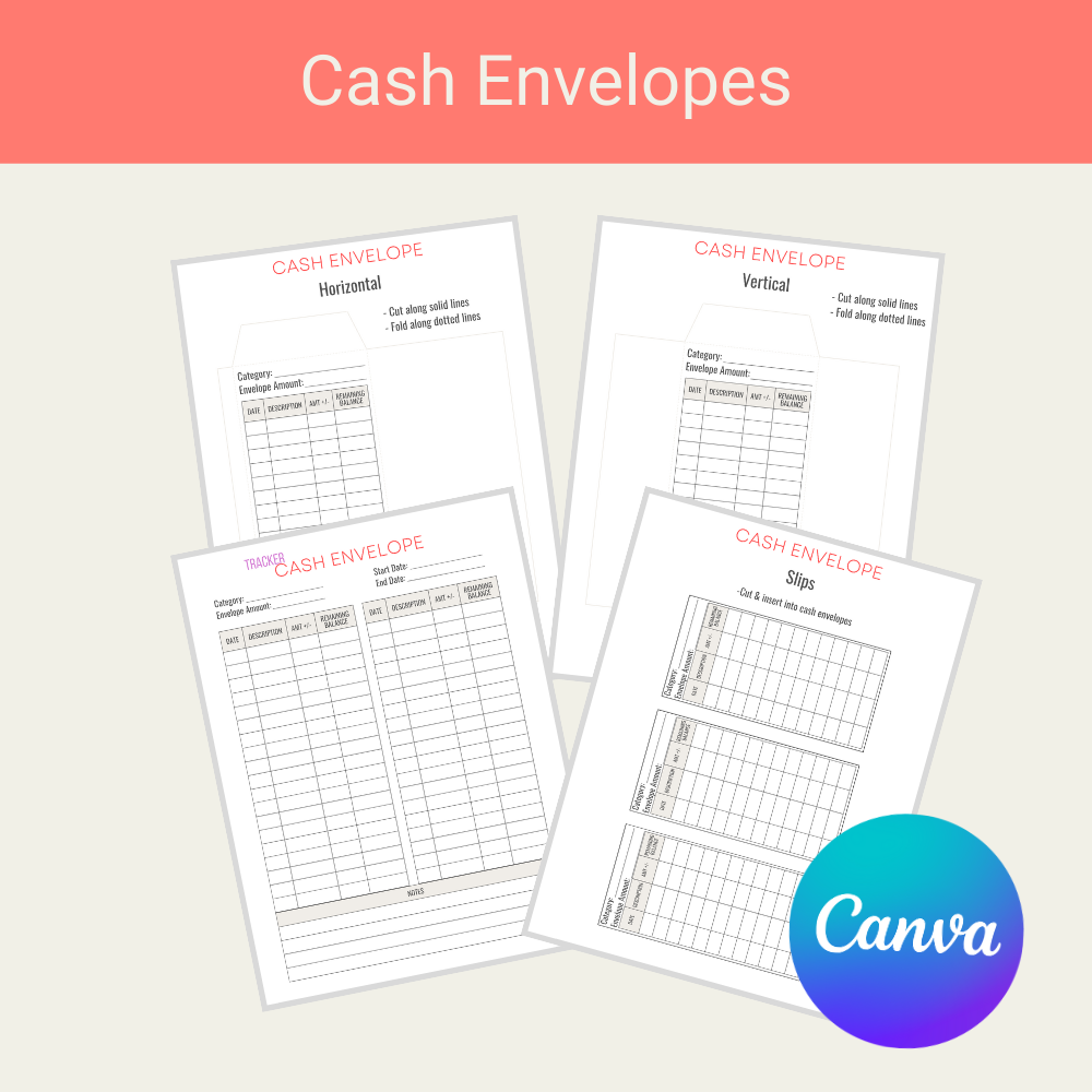 Cash Envelopes Canva Template - Payhip