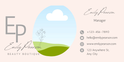 Customizable Modern initials with floral accents Email Signature Template for Canva - Small Business Branding, pale pink