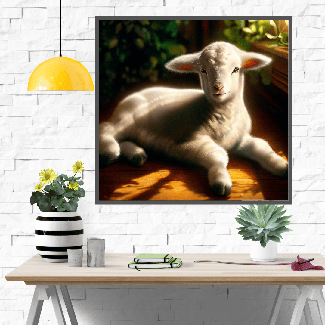 Instant Download: Explore the Tranquil Meadow with Digital Art of a Lamb - Set of 10