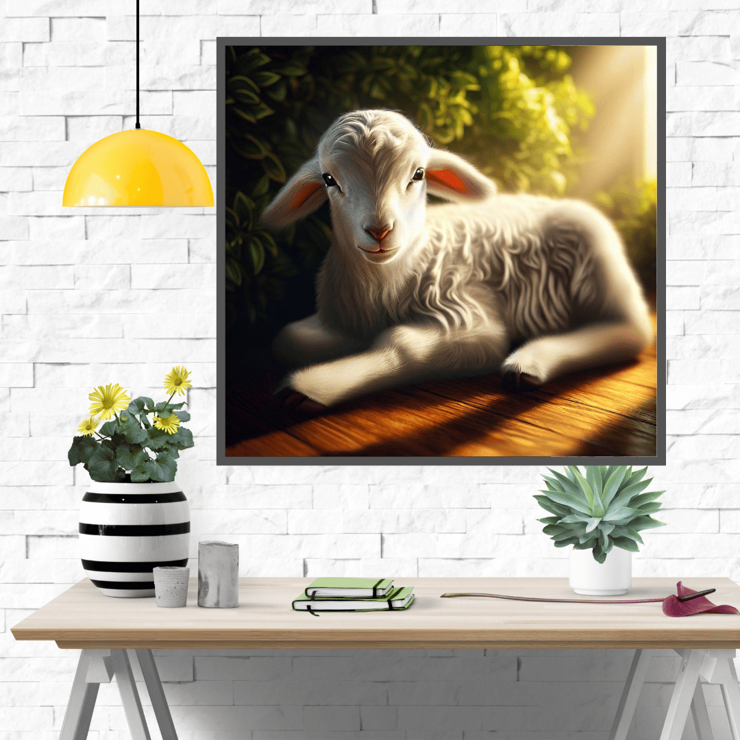Evoke Calmness: Realist Lamb Digital Art - 10 Nos. - Instant Download