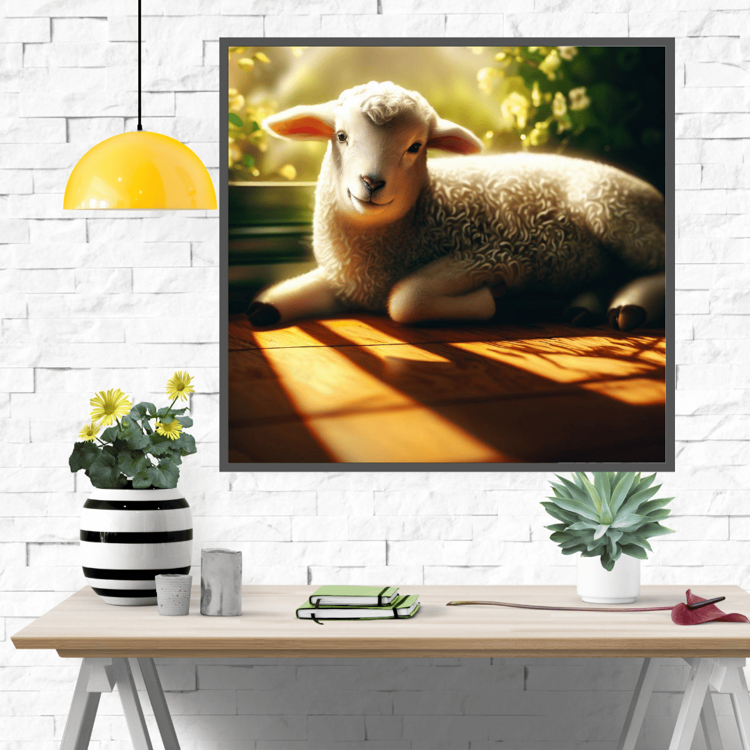 Evoke Tranquility: Set of 10 Realist Lamb Digital Art Prints - Instant Download