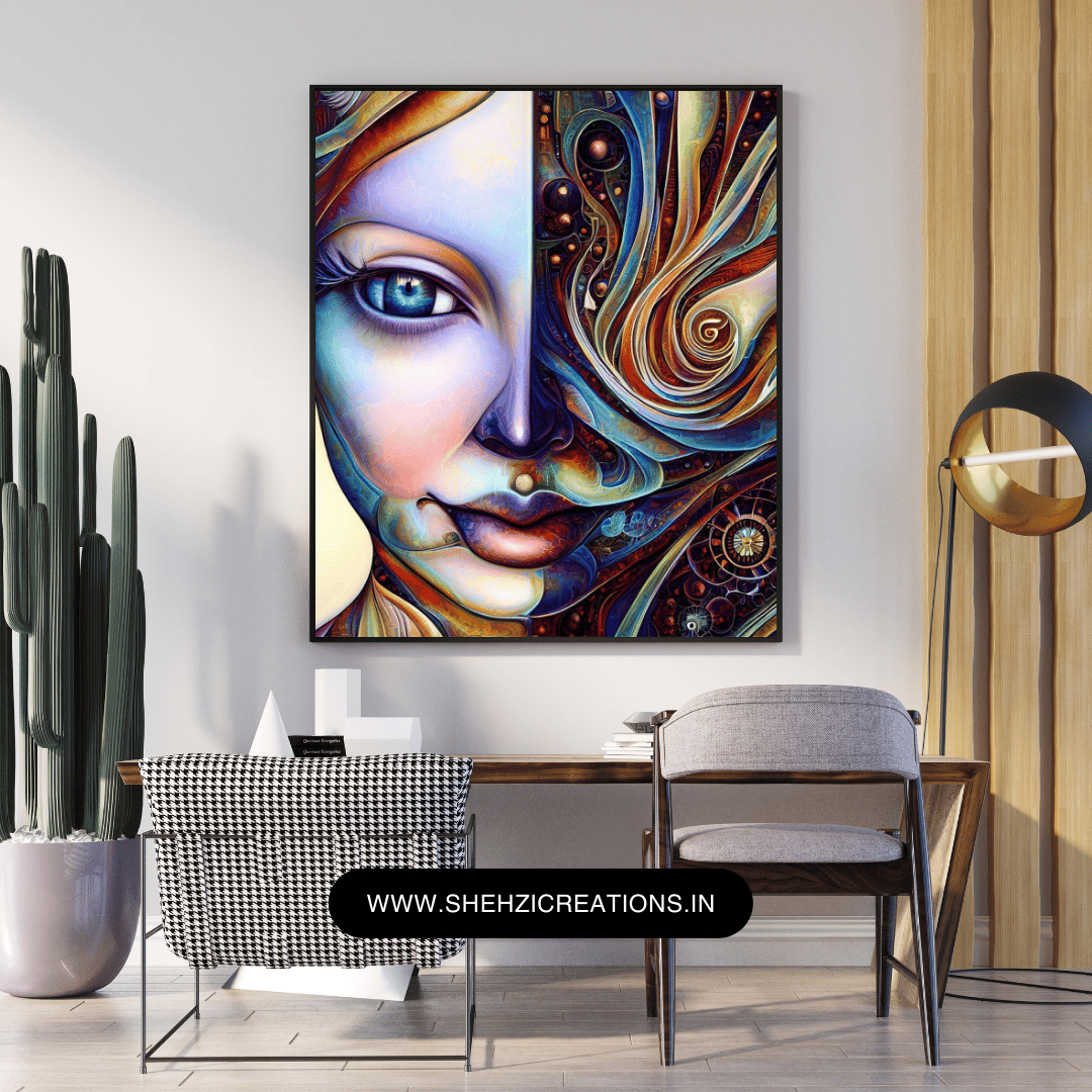 Artistry in Depth: 3D Painting of a Beautiful Girl - Home Décor Masterpiece
