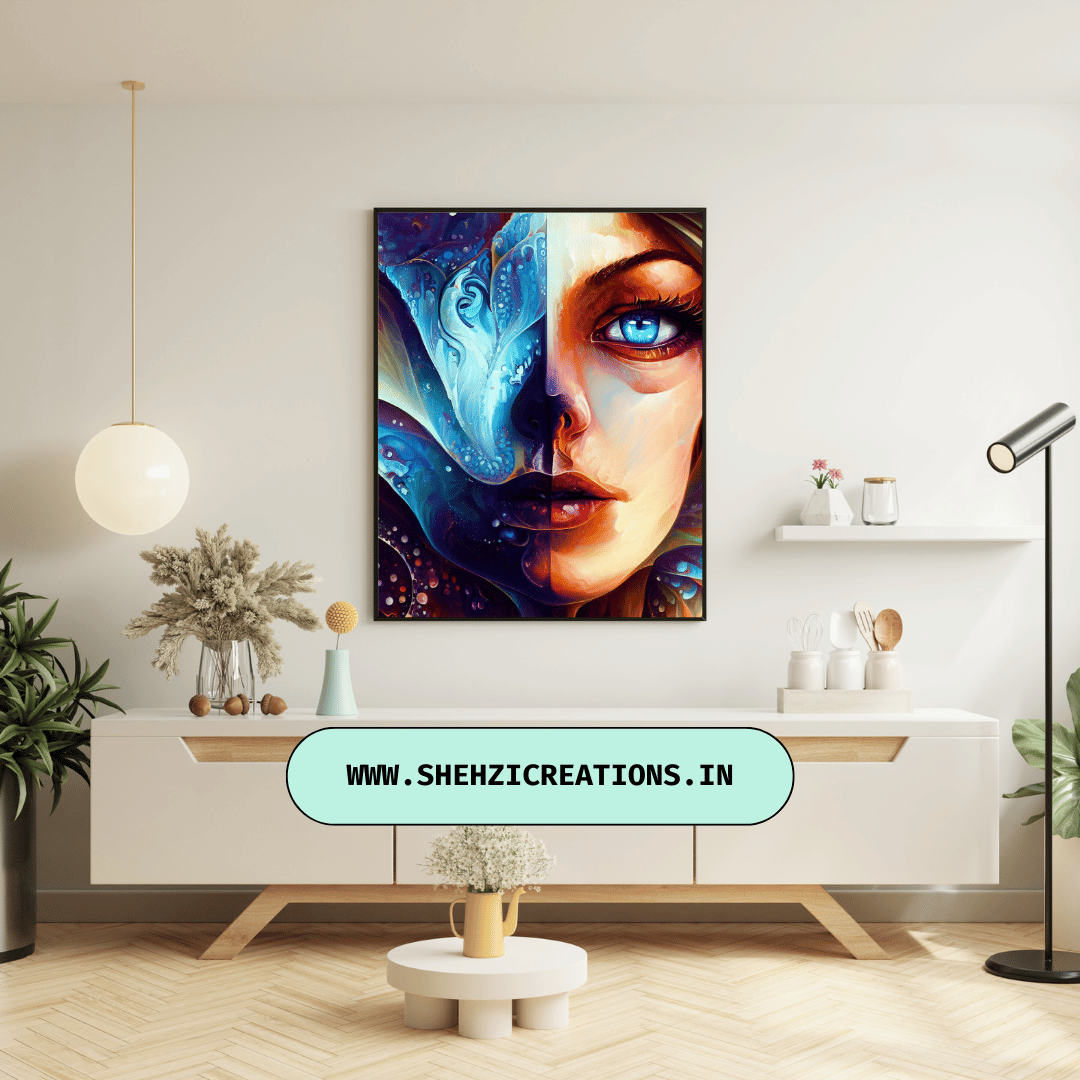 Artful Perspective: Stunning 3D Girl Painting - Instant Download