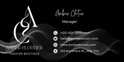 Customizable Elegant, feminine initials Email Signature Template for Canva - Small Business Branding, black