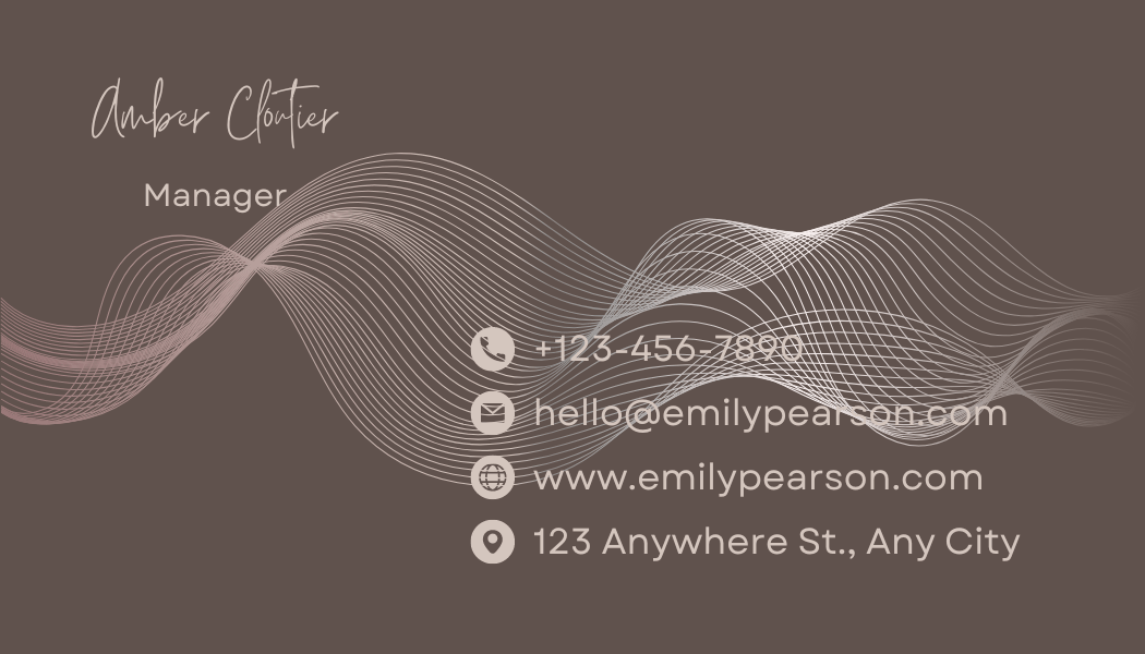 Customizable Elegant, feminine initials Business Card Template for Canva - Small Business Branding, dusty brown back