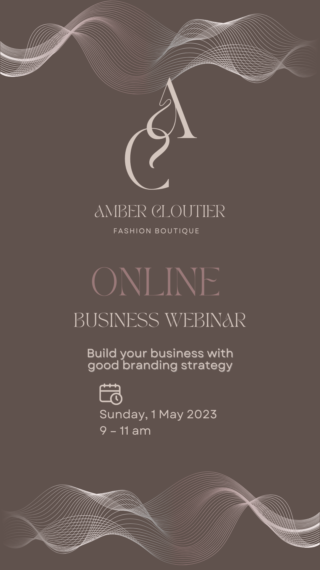 Customizable Elegant, feminine initials Instagram Story Template for Canva - Small Business Branding, dusty brown