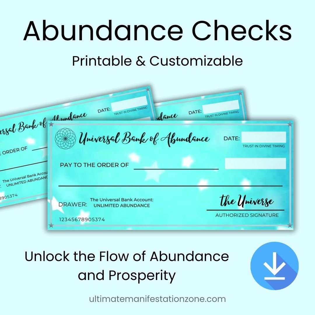 Manifestation Checks - Printable Blank Abundance Checks