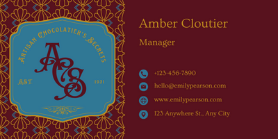 Customizable Classic, elegant initials in European style Email Signature Template for Canva - Small Business Branding, chocolate background