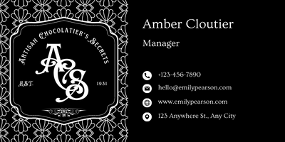 Customizable Classic, elegant initials in European style Email Signature Template for Canva - Small Business Branding, balck
