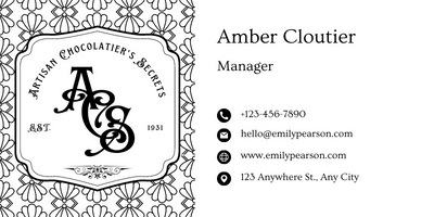 Customizable Classic, elegant initials in European style Email Signature Template for Canva - Small Business Branding, white