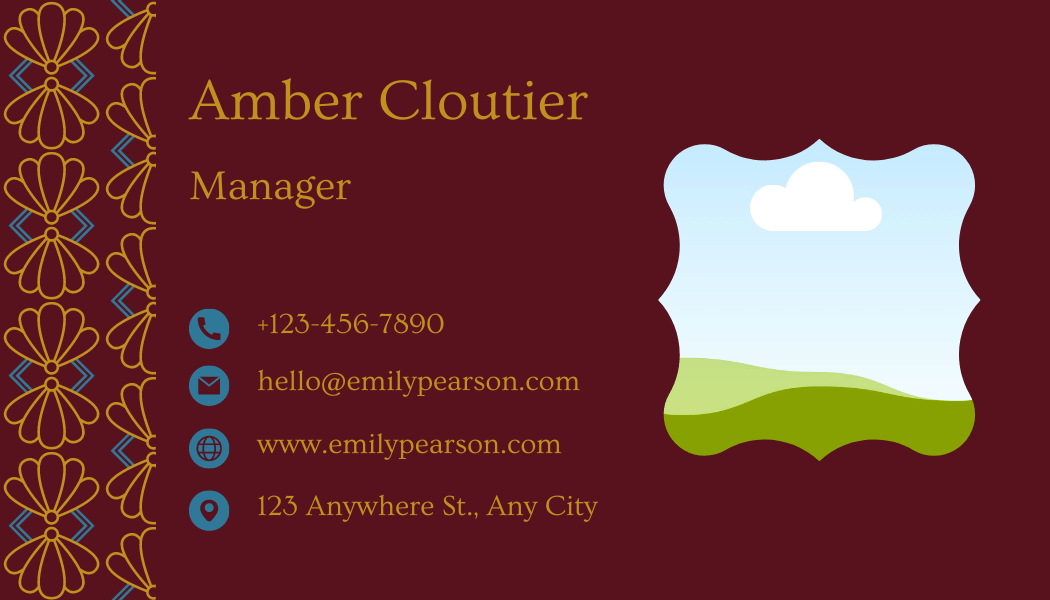 Customizable Classic, elegant initials in European style Business Card Template for Canva - Small Business Branding, chocolate back