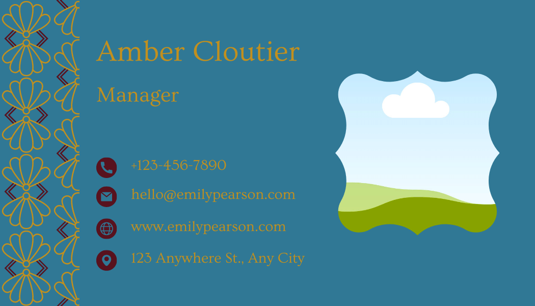 Customizable Classic, elegant initials in European style Business Card Template for Canva - Small Business Branding, turquoise back
