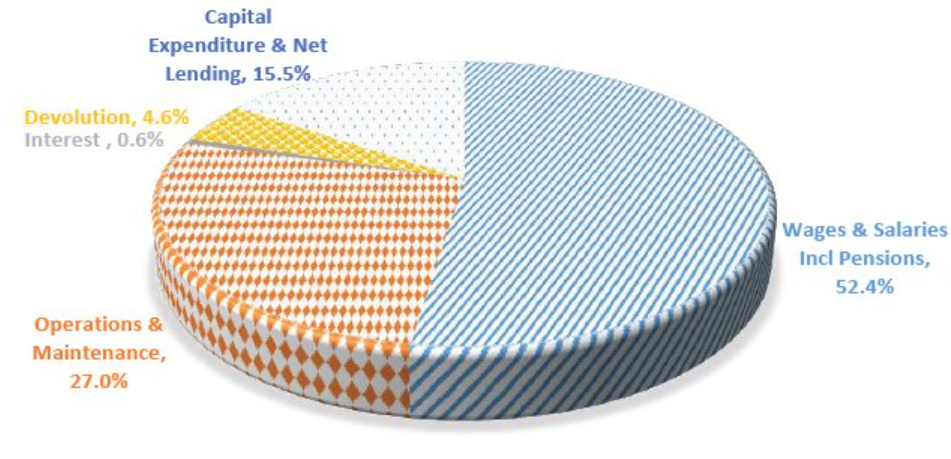 The 2023 Zimbabwe national budget expenditure distribution