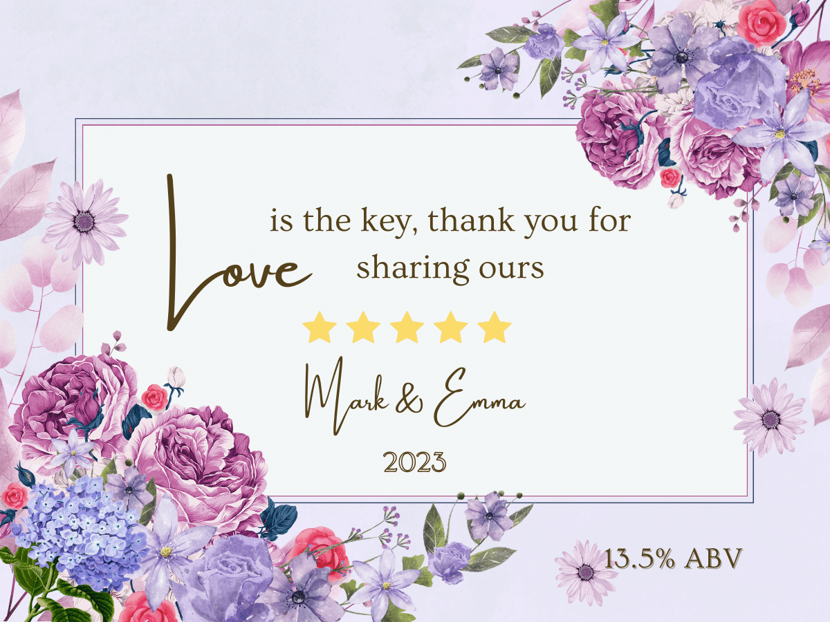 Purple Full Bloom Floral Sticker Label 4"x3" | Customizable Canva Template | Digital. Design