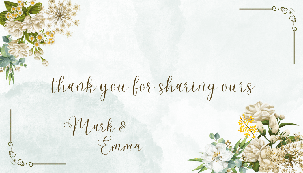 Vibrant Full Bloom Floral Gift/Favor Tag | Customizable Canva Template | Digital. Back design