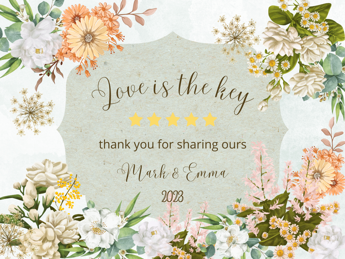 Vibrant Full Bloom Floral Sticker Label 4"x3" | Customizable Canva Template | Digital. Design