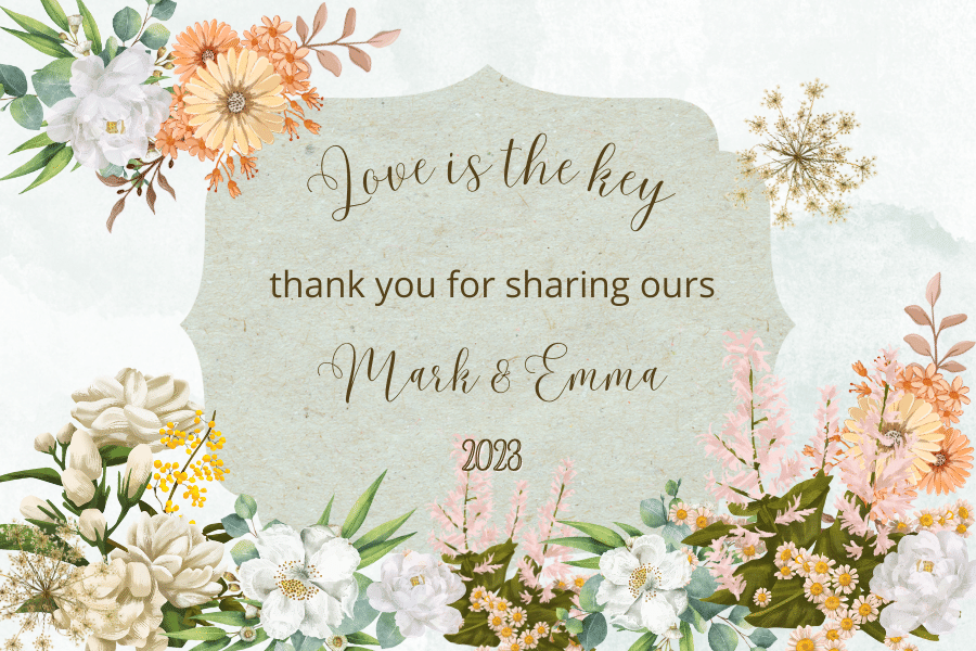 Vibrant Full Bloom Floral Sticker Label 3"x2" | Customizable Canva Template | Digital. Design