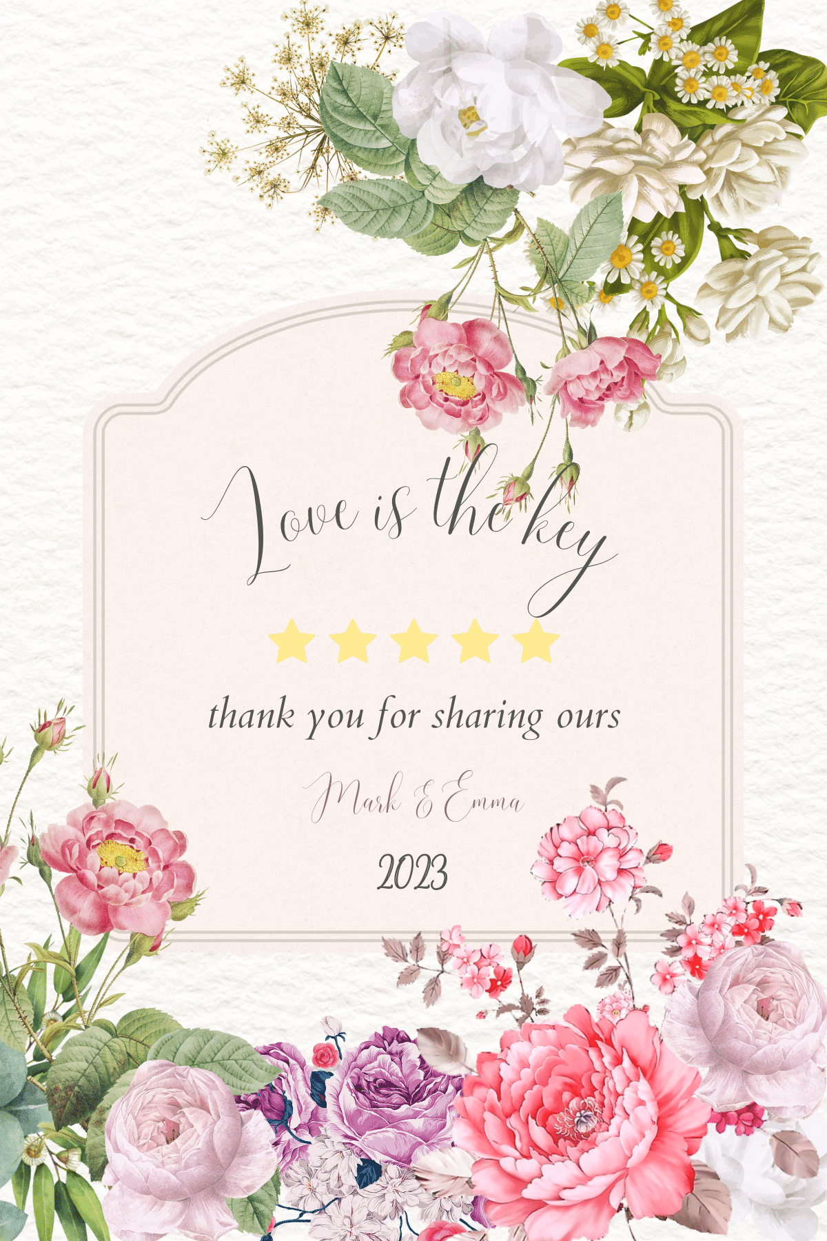 Lush Floral Sticker Label 4"x6" | Customizable Canva Template | Digital. Design