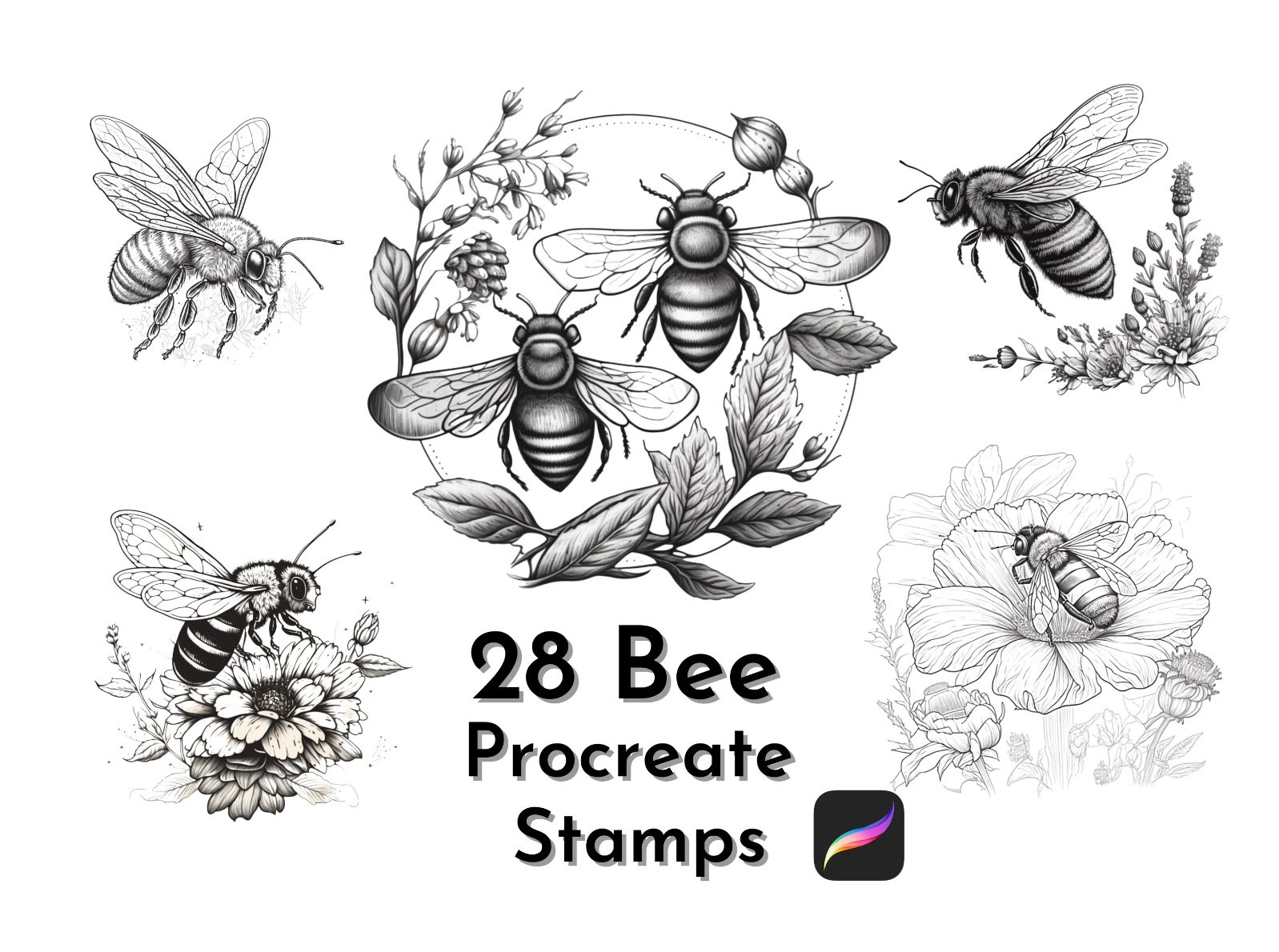 Procreate Bee Stamps