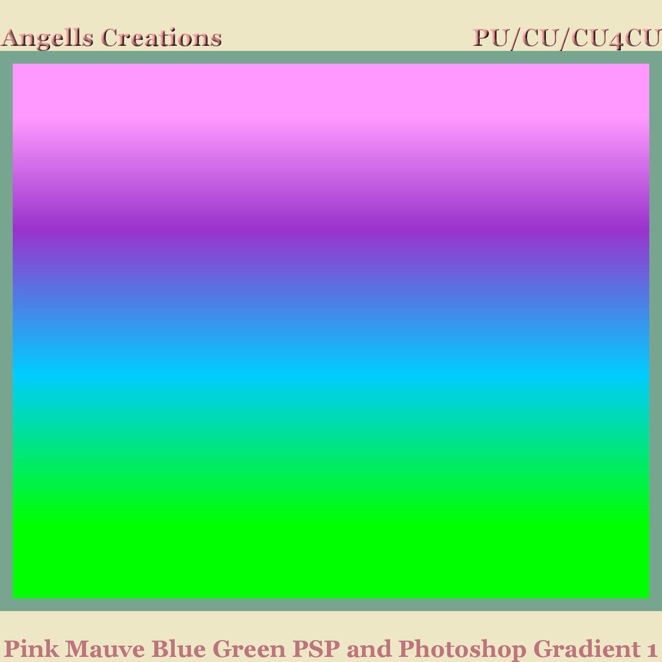 Pink Mauve Blue Green PSP and Photoshop Gradient 01