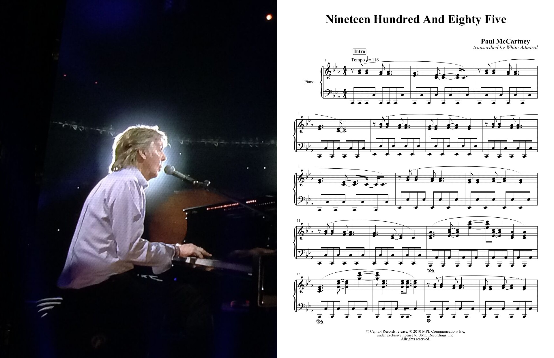 Nineteen Hundred and Eighty Five - Paul McCartney (piano acc.)