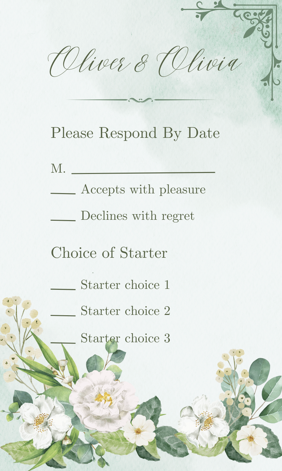 Elegant White Floral Photo Frame RSVP Card | Customizable Canva Template | Digital Download. Design