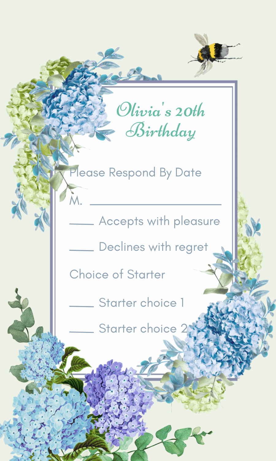 Elegant Butterfly Floral Design RSVP Card | Customizable Canva Template | Digital. Design