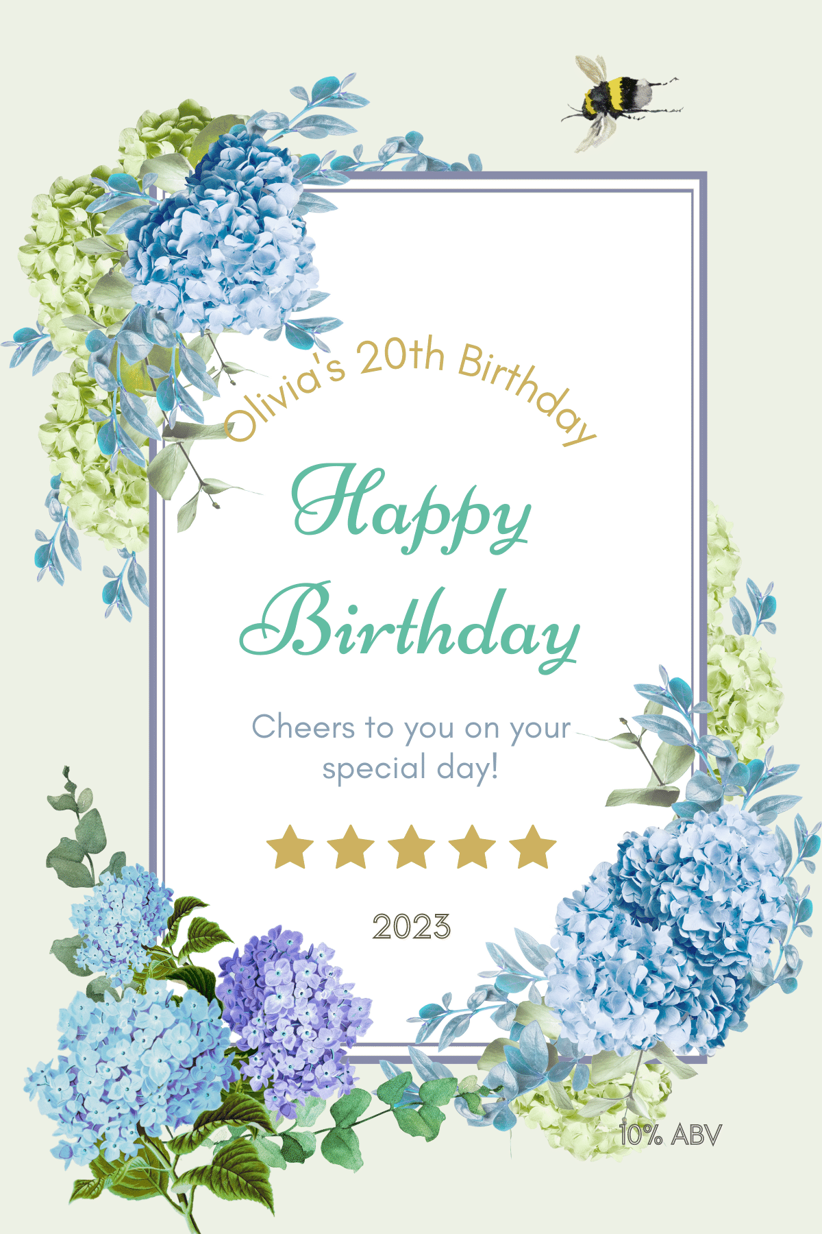 Elegant Butterfly Floral Design Sticker Label 4"x6" | Customizable Canva Template | Digital Download. Design