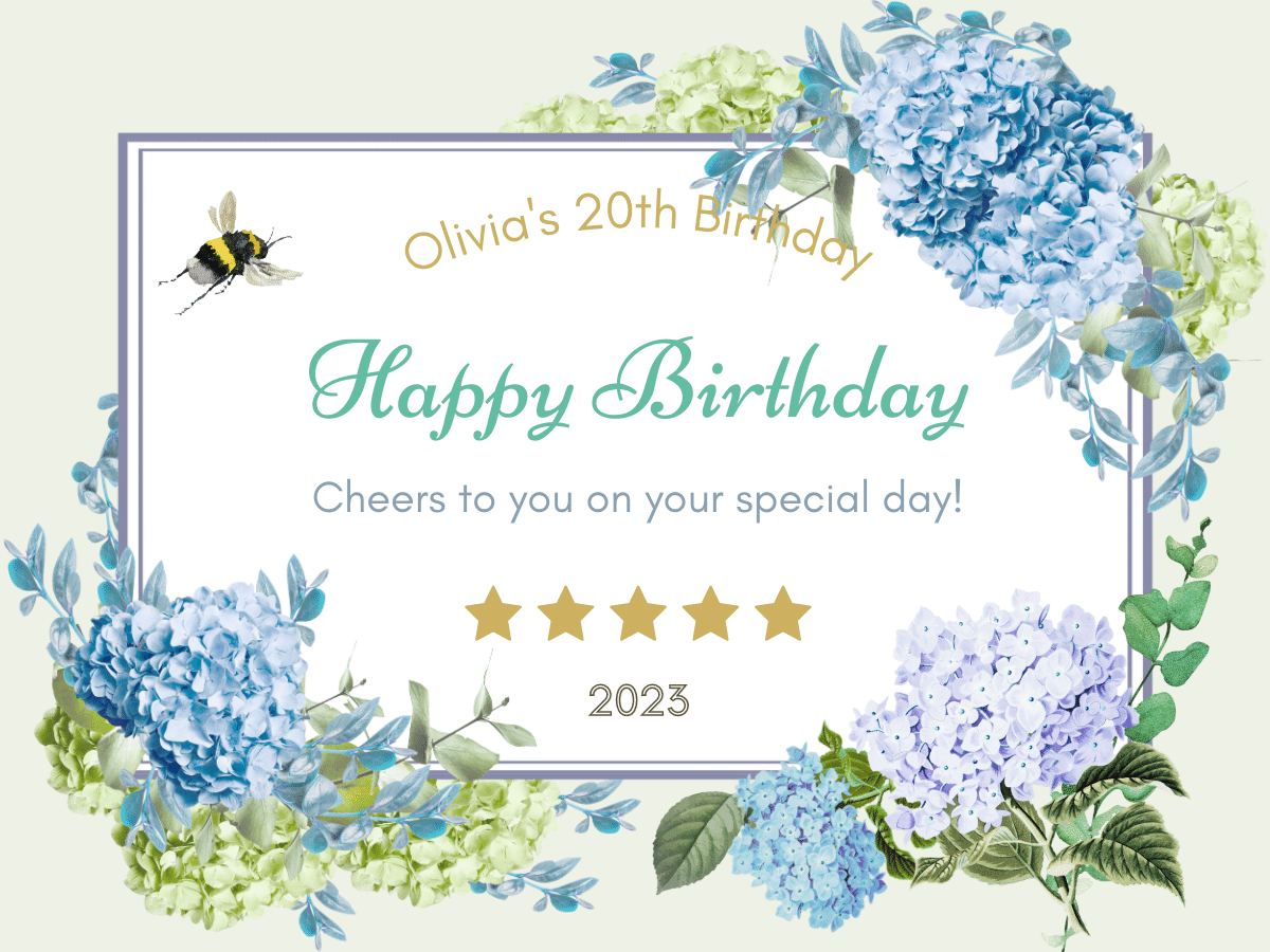 Elegant Butterfly Floral Design Sticker Label 4"x3" | Customizable Canva Template | Digital. Design