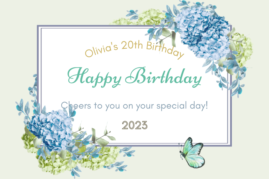 Elegant Butterfly Floral Design Sticker Label 3"x2" | Customizable Canva Template | Digital. Design