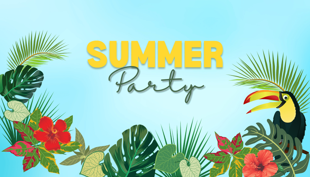 Vibrant Tropical Paradise Design Gift/Favor Tag | Customizable Canva Template | Digital. Front design