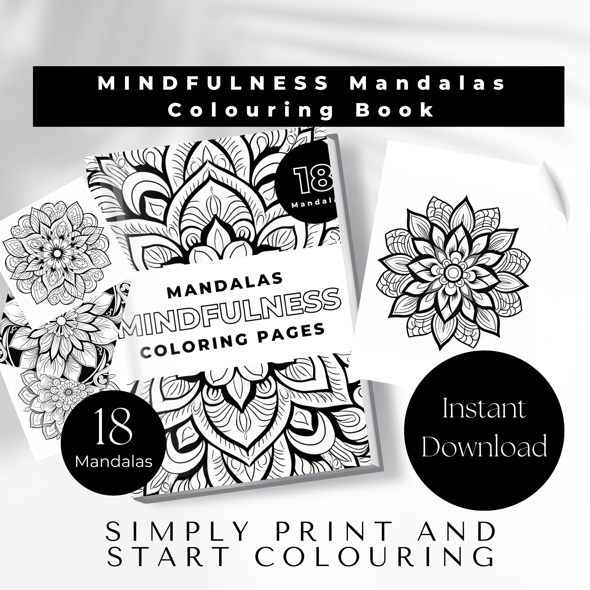 Mandalas & Affirmations. Mindfulness Coloring For Adults & Teens (Digital  Download)