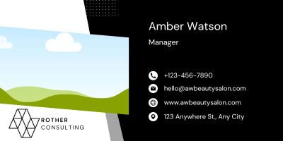 Customizable Clean geometric shapes and fonts Email Signature Template for Canva - Small Business Branding, black