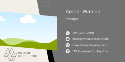 Customizable Clean geometric shapes and fonts Email Signature Template for Canva - Small Business Branding, gray