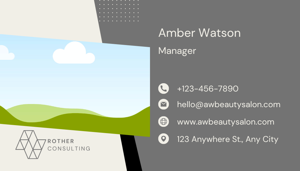 Customizable Clean geometric shapes and fonts Business Card Template for Canva - Small Business Branding, gray back