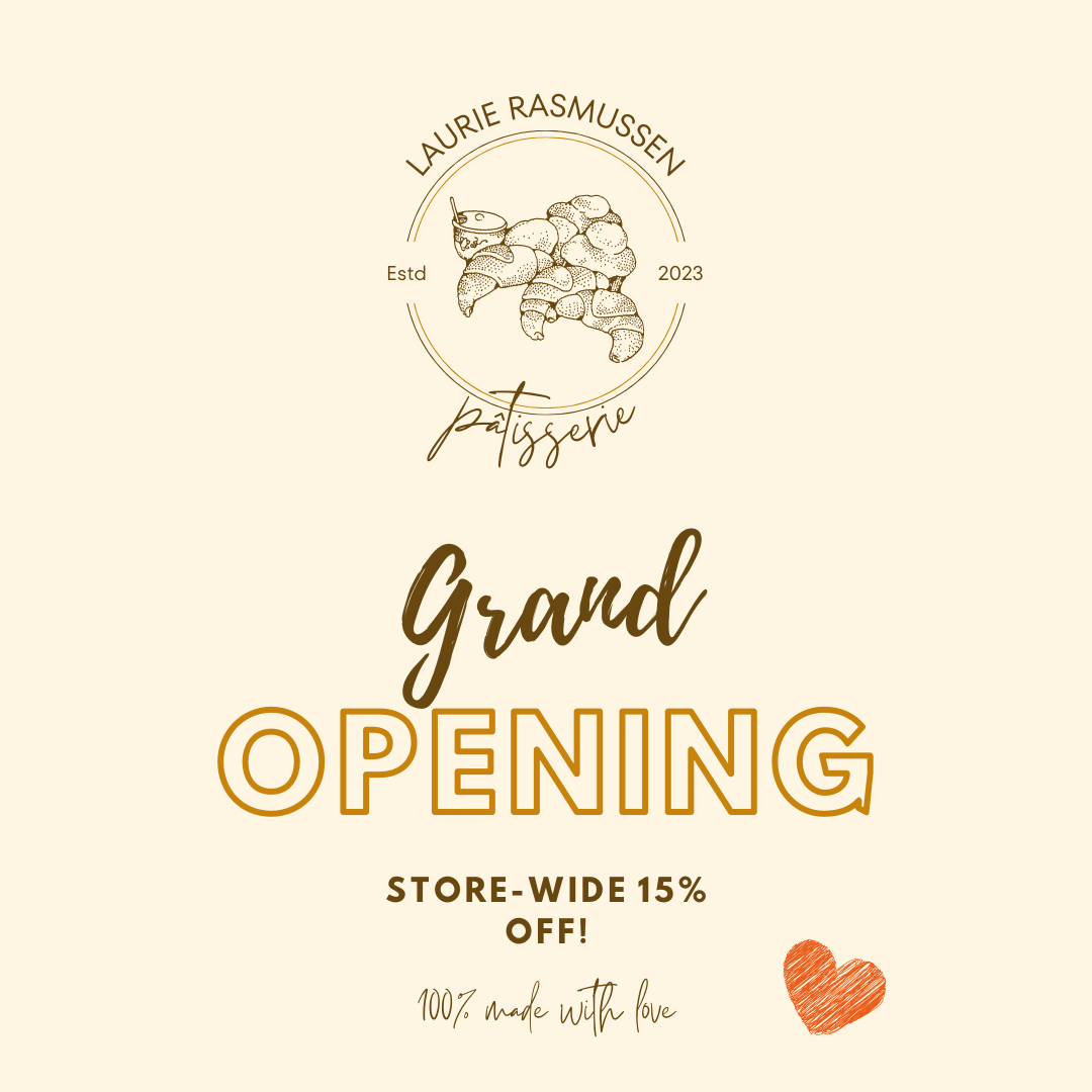 Customizable Classic line-drawn pastries Instagram Post Square Template for Canva - Small Business Branding, beige