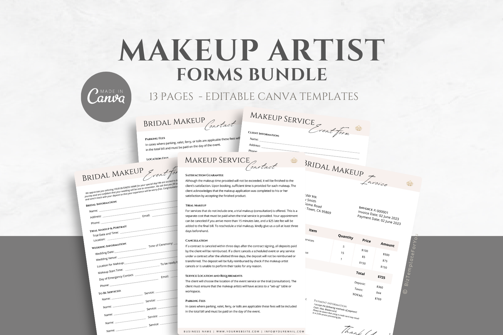 Makeup Artist Templates, Makeup Artist Practice Sheets, Freelance