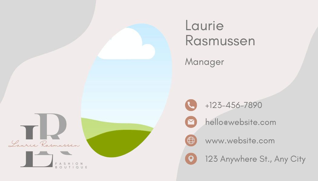 Customizable Minimalistic and elegant initials Business Card Template for Canva - Small Business Branding, pale pink back