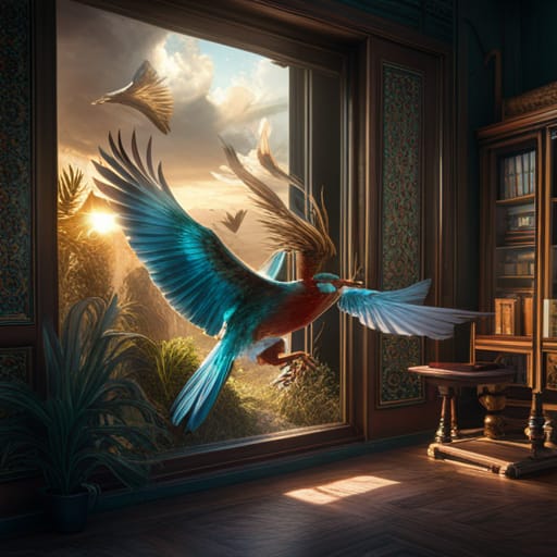Bird Flying into Glass Window