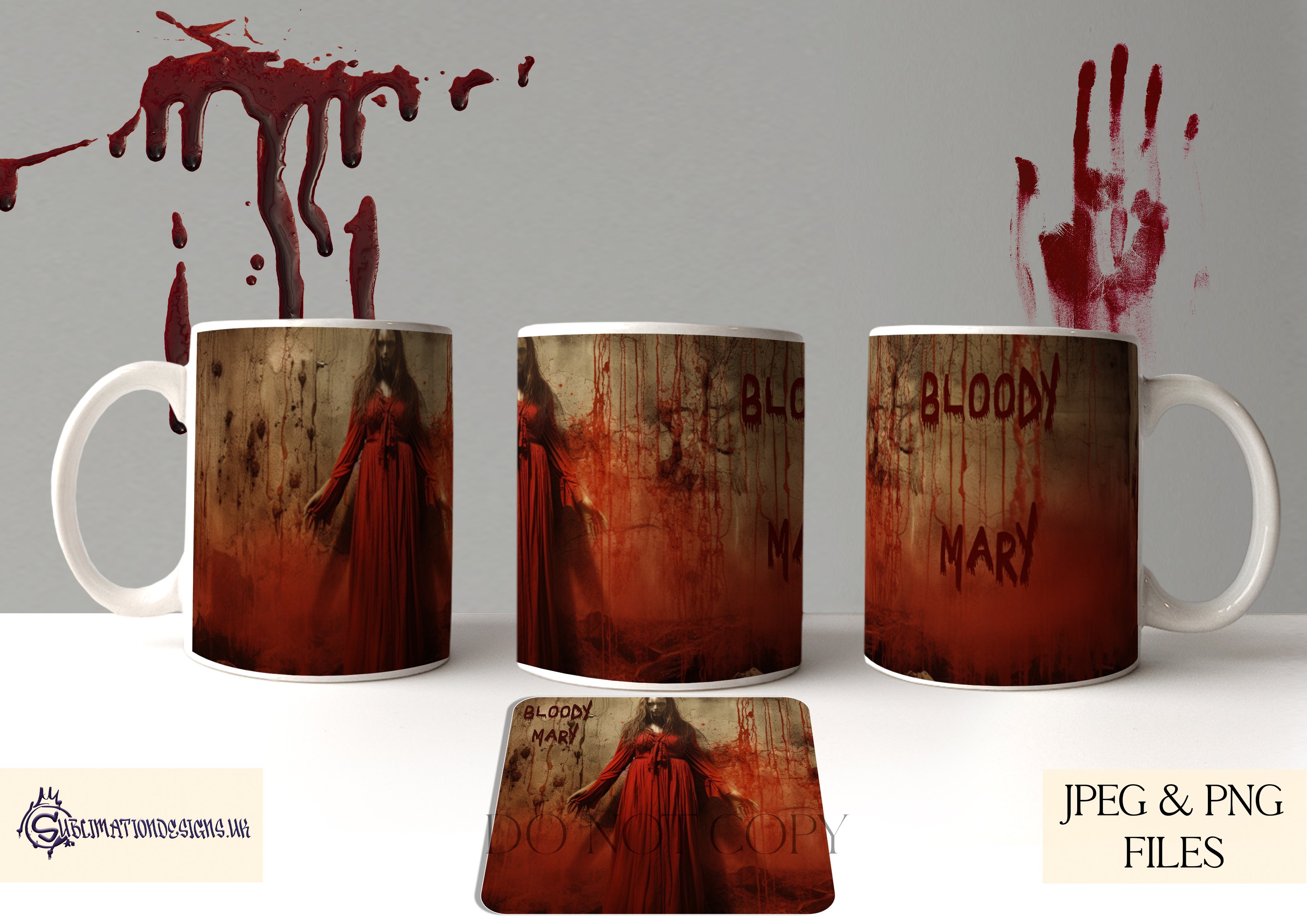 Horror Asylum  Bloody Mary Cup and Coaster Design - Payhip