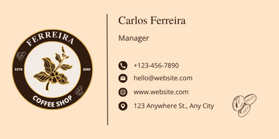 Customizable Classic Coffee Bean Email Signature Template for Canva - Small Business Branding, brown