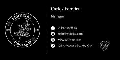 Customizable Classic Coffee Bean Email Signature Template for Canva - Small Business Branding, black