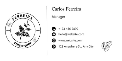 Customizable Classic Coffee Bean Email Signature Template for Canva - Small Business Branding, white