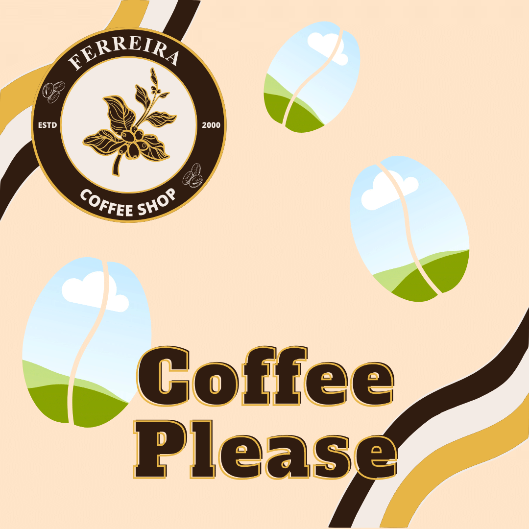 Customizable Classic Coffee Bean Instagram Post Square Template for Canva - Small Business Branding, brown